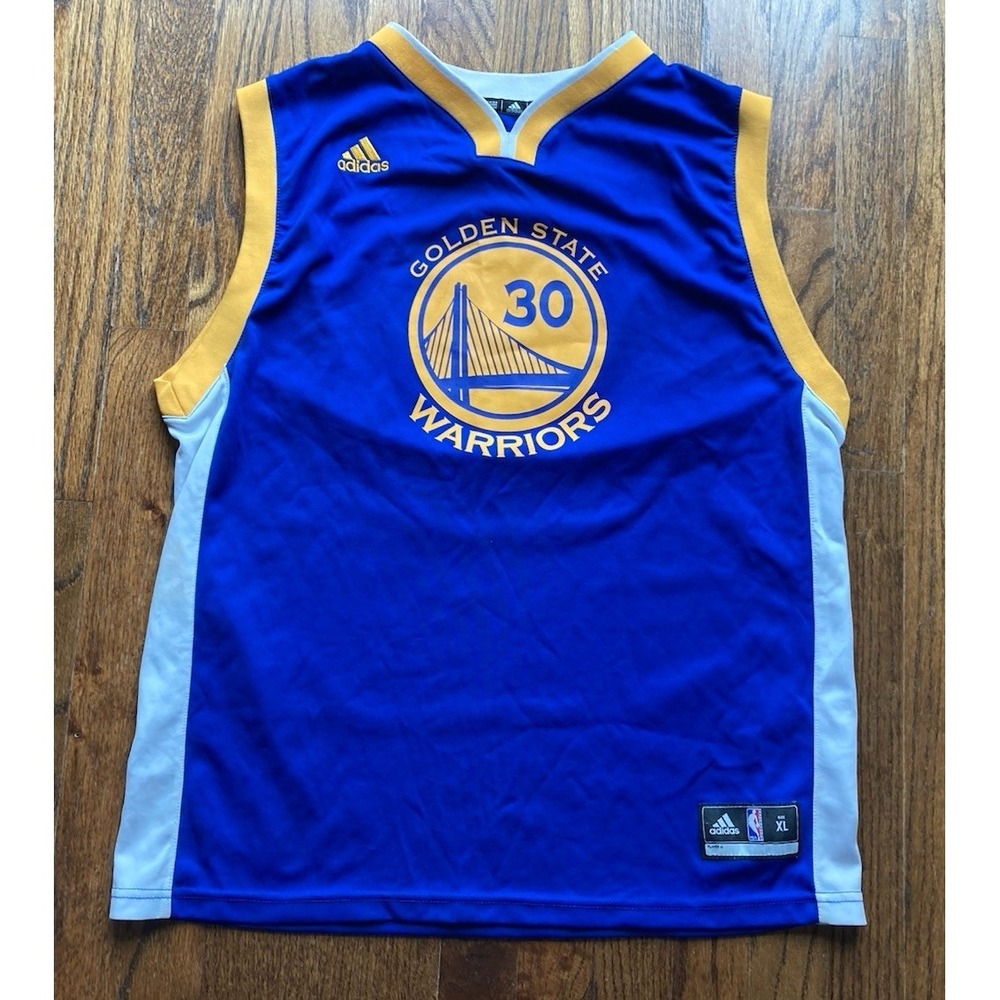 Golden State Warriors Steph Curry Jersey Youth Size XL Adidas Blue Authentic